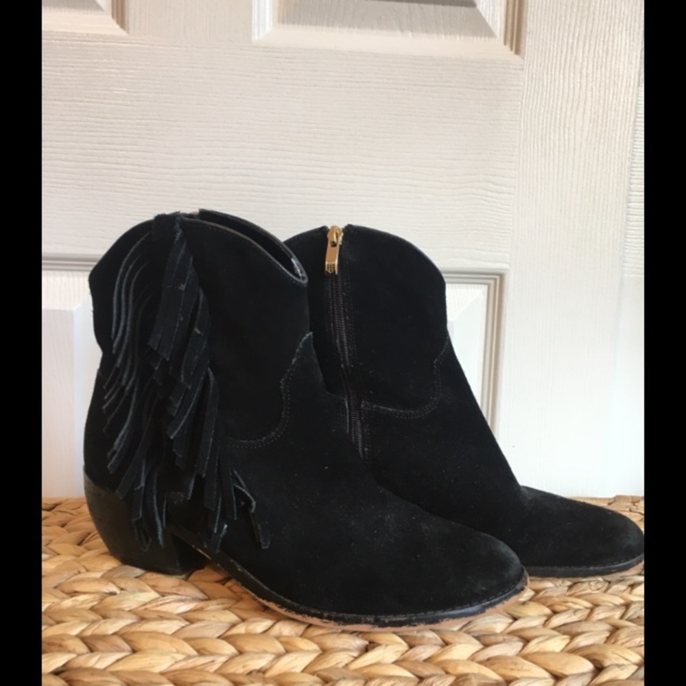 Vince Camuto fringe booties